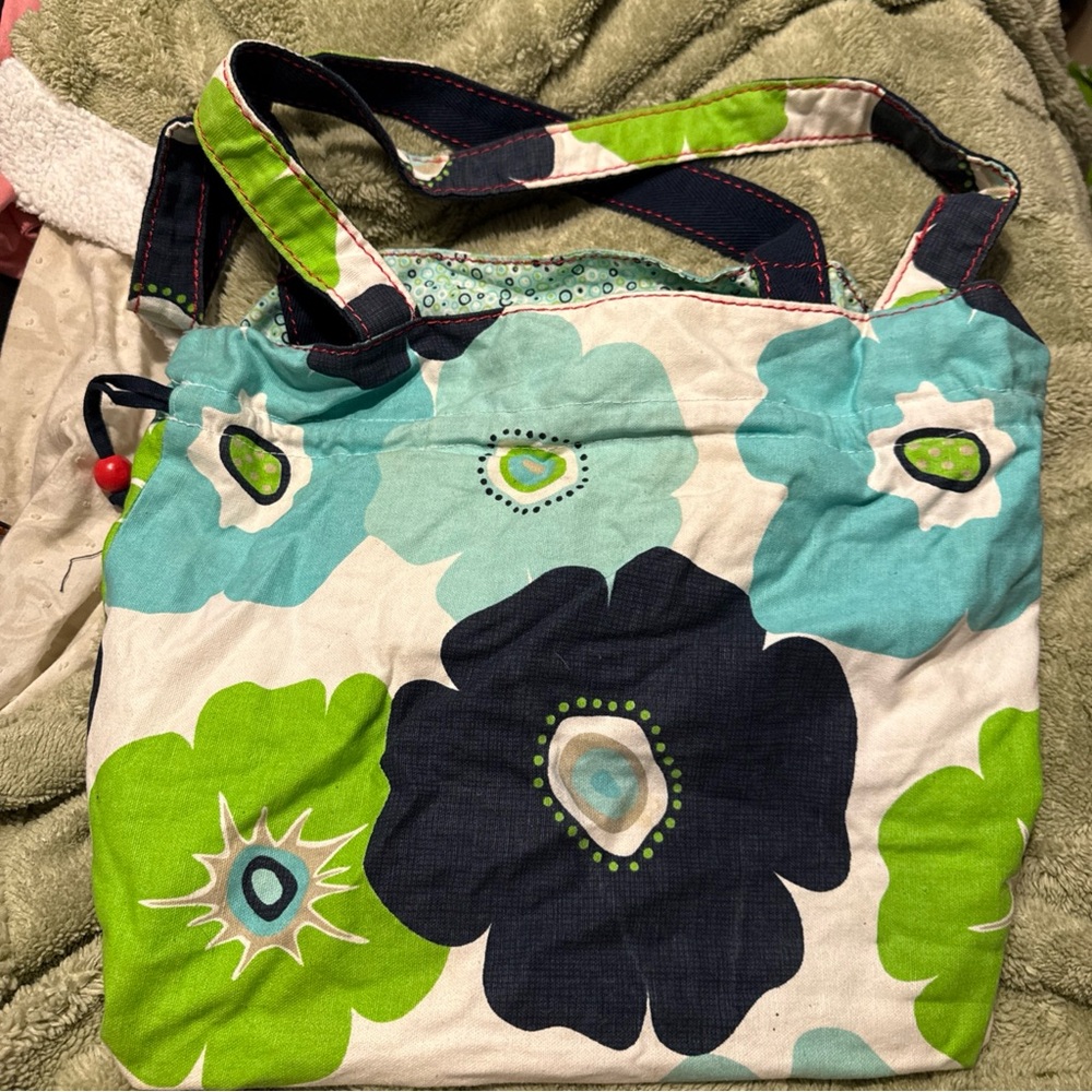Thirty-One Floral Tote Bag - Blue, Green, White